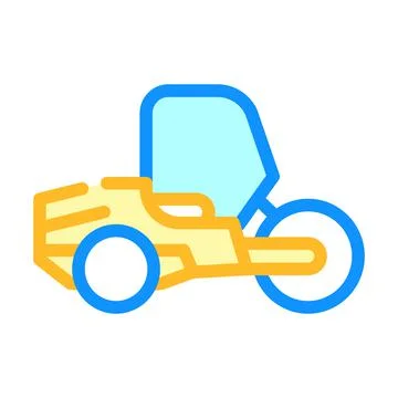 Road roller color icon vector isolated illustration Illustrazione stock