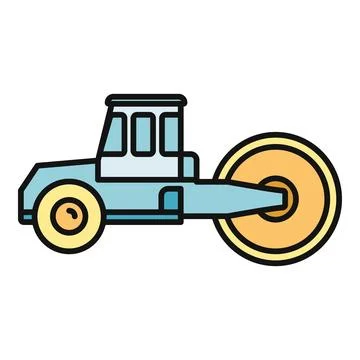 Road roller compacting construction site vector illustration 스톡 일러스트