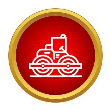 Road roller compactor icon for construction industry 库存插图