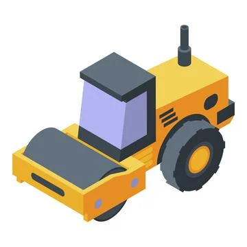 Road roller compactor icon, isometric style Stock Illustration