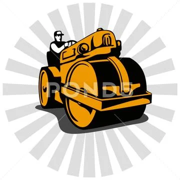 Road Roller Compactor Illustration of a road roller compactor with ...