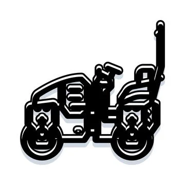 Road roller compactor machine flat icon design Stock Illustration