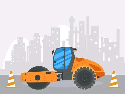 Road Roller Concept Illustration Illustrazione stock