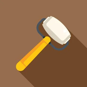 Road roller constructing new infrastructure flat design icon Stock Illustration