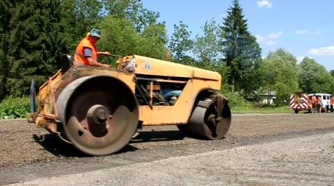 Road roller Stock Footage 737910