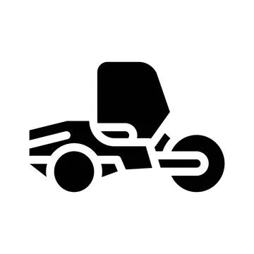 Road roller glyph icon vector isolated illustration Stock Illustration