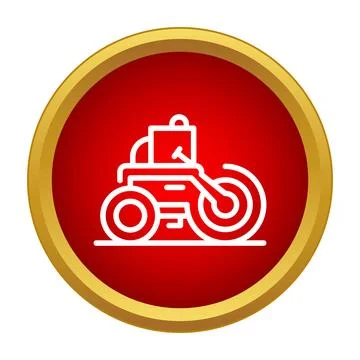 Road roller heavy equipment construction vehicle icon symbolizing roadwork 库存插图