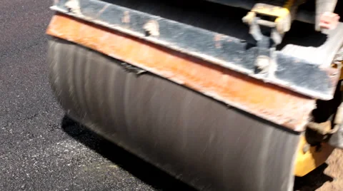 Road Roller On Hot Asphalt Stock Footage 65815060