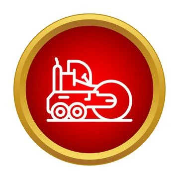 Road roller icon for asphalt paver and construction work 库存插图