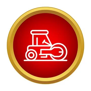 Road roller icon for construction and civil engineering 库存插图