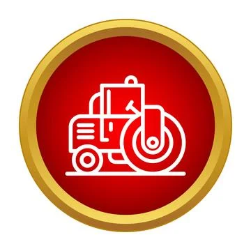 Road roller icon representing construction and infrastructure 库存插图
