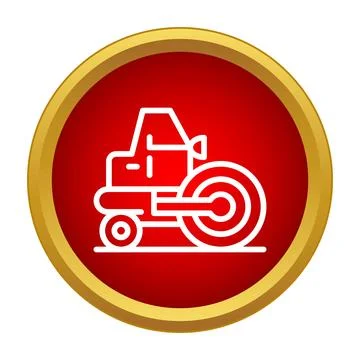 Road roller icon symbolizing paving and construction work 库存插图