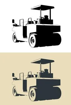 Road roller Stock Illustration
