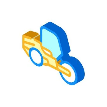Road roller isometric icon vector isolated illustration Illustrazione stock