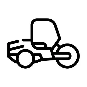Road roller line icon vector isolated illustration Stock Illustration