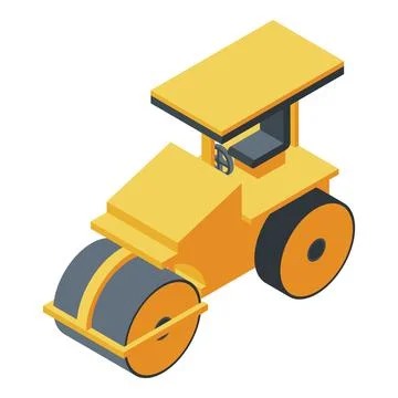 Road roller machine icon, isometric style Illustrazione stock