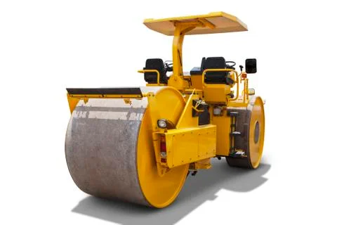 Road roller machine isolated Stock Photos