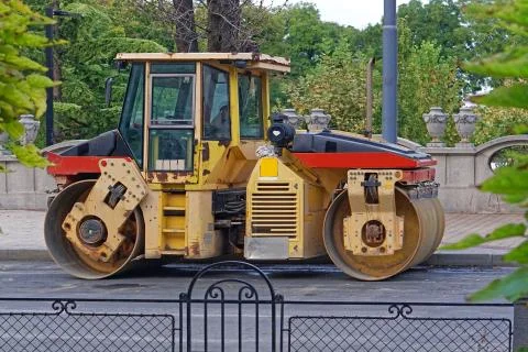 Road roller machinery Stock Photos
