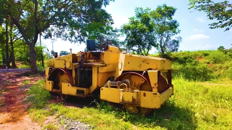 Road Roller - Orbiting Shot Video stock 263884403