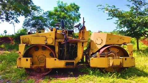 Road Roller - Panning Shot Video stock 263884136