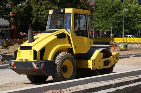 Road roller Foto stock