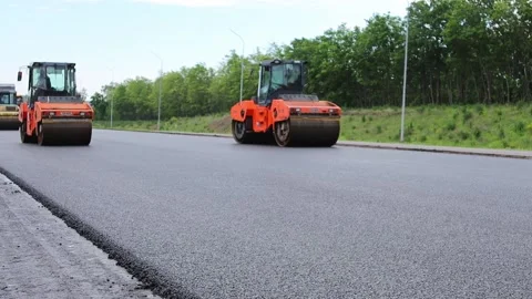 A road roller in the process of operation. Video stock 199736969