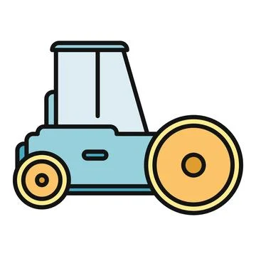 Road roller vehicle constructing asphalt with heavy machinery icon Stock Illustration