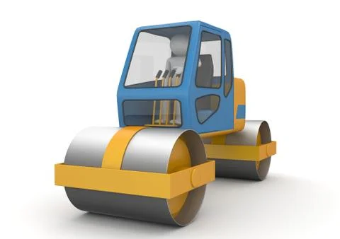 Road roller - workers collection Stock Illustration