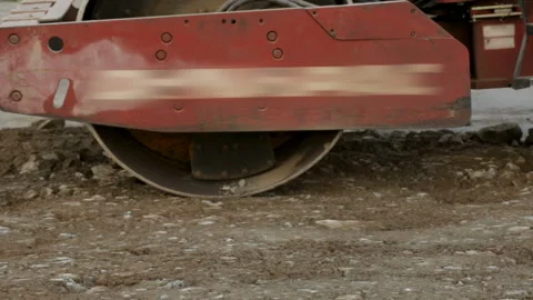 Road-roller working at construction site Video stock 88908461