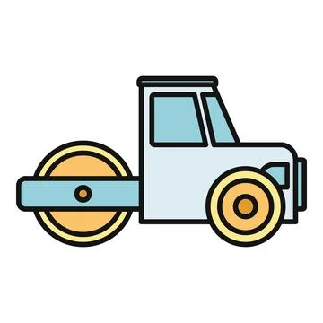 Road roller working at construction site vector illustration 스톡 일러스트