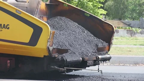 Road rollers working on city street. industrial machinery on road construction Video stock 133107763
