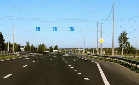 Road route marking trees Stock Photos