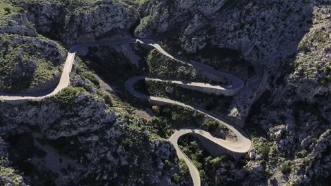 Road to Sa Calobra in Majorca Stock Footage 256765717