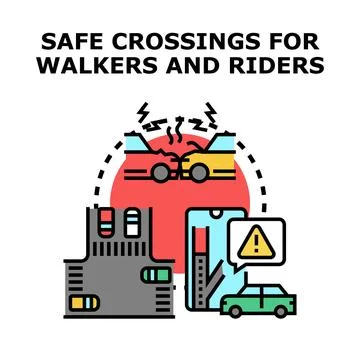 Road safety avoiding alert system accidents Stock Illustration