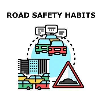 Road safety habits concept developing secure driving skills Stock Illustration