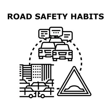 Road safety habits concept developing secure driving skills Stock Illustration