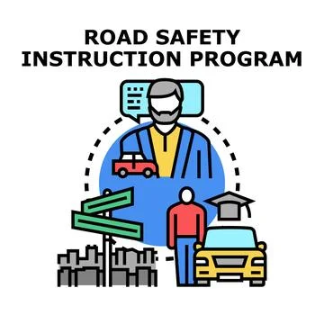 Road safety instruction program for drivers Stock Illustration