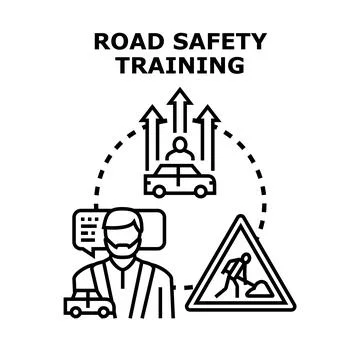 Road safety training for safe driving education Stock Illustration