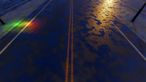 Road scene after rain. Stock Footage 261024371