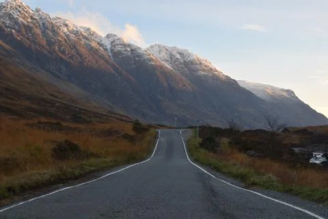 Road in Scottish Highlands Stock Photos