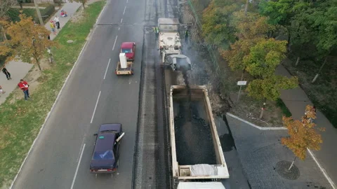 Road Scraping Machine Removes Old Asphalt During Construction, Stock-Footage 95319051