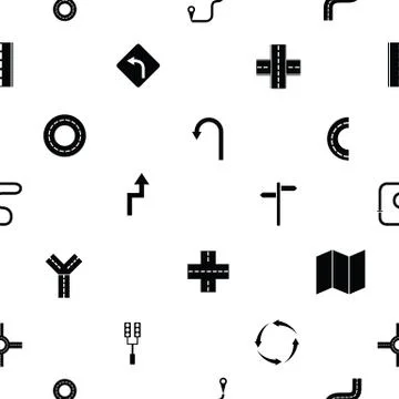 Road seamless pattern background icon. Stock Illustration