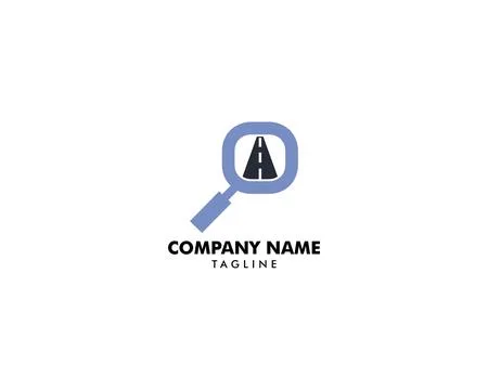 Road Search Icon Logo Design Element Stock Illustration