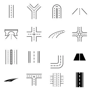 Road set icon vector Stock Illustration