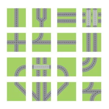 Road set Stock Illustration