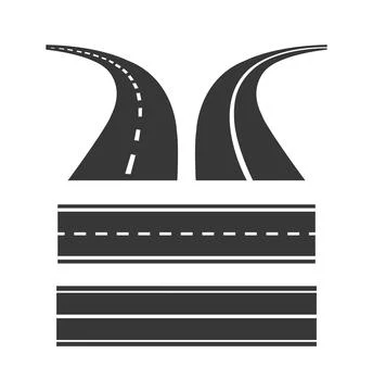 Road set isolated. Simple illustration of road, highway icon Stock Illustration