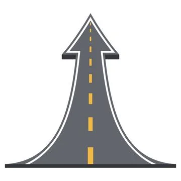 Road in the Shape of an Upward Arrow Vector Illustration Stock Illustration