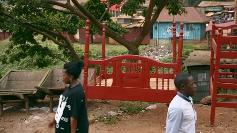 Road side carpentry shops uganda Stock Footage 170868573