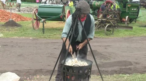 Road side cooking 01 Stock Footage 20461374