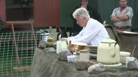 Road side cooking 04 Stock Footage 20465561